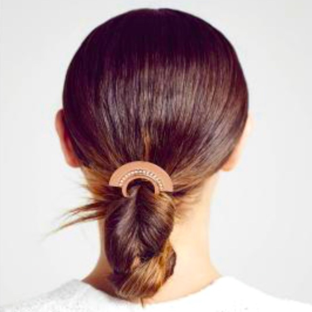 CRYSTAL PAVÉ FAN HAIR PIN - Rose Gold